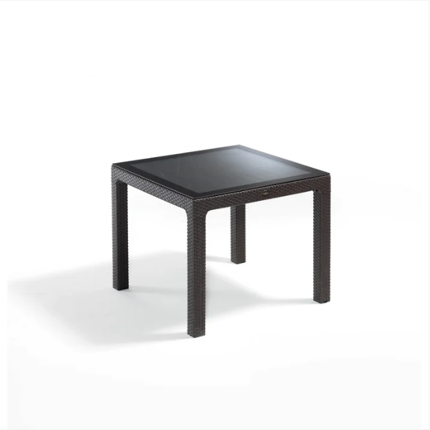 Classi Rattan Masa 90x90 Camlı